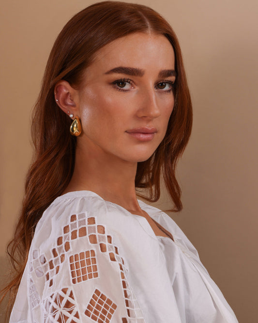 "She's So Smooth" Mama Teardrop Hoops