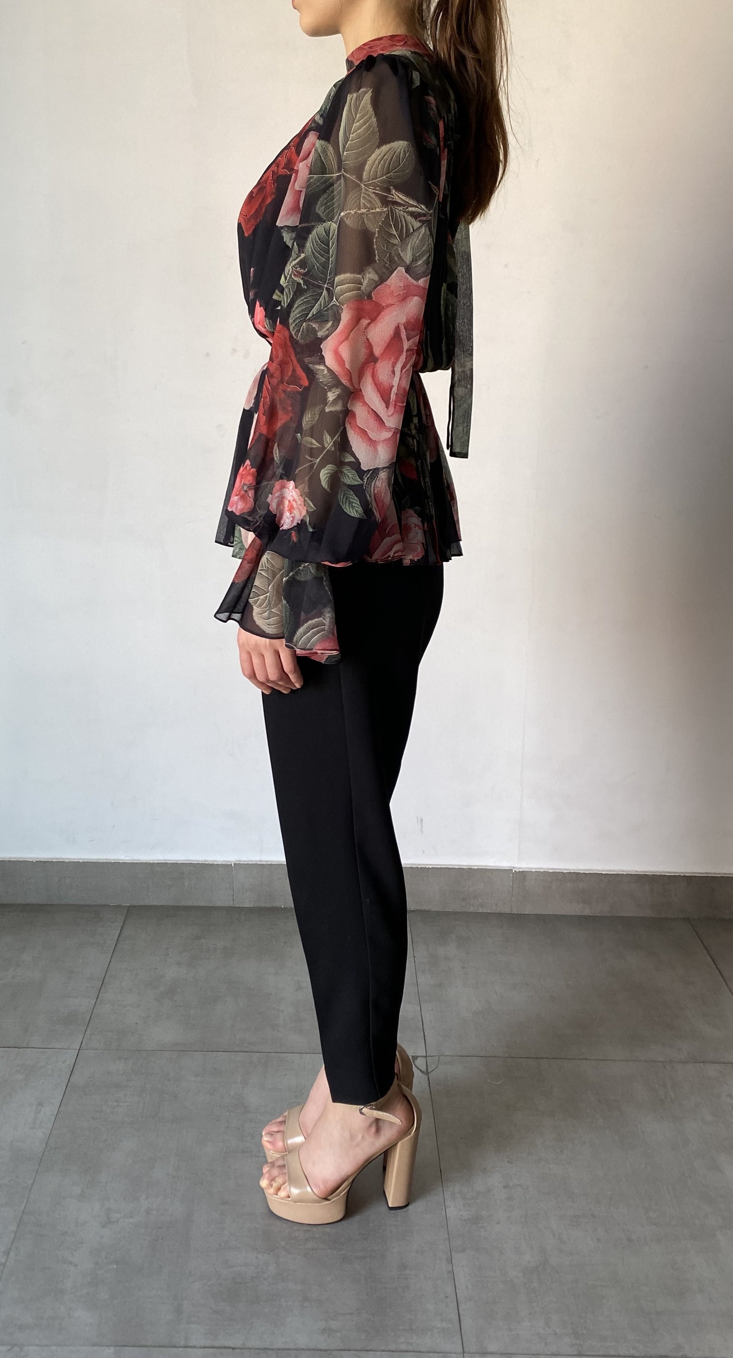 Hemant & Nandita Naaz Crinkle Chiffon Top