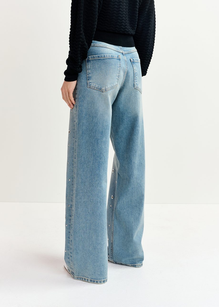 ESEENTIEL BY ANTWERP BLUE EYELET ENVEKKUSGED JEANS