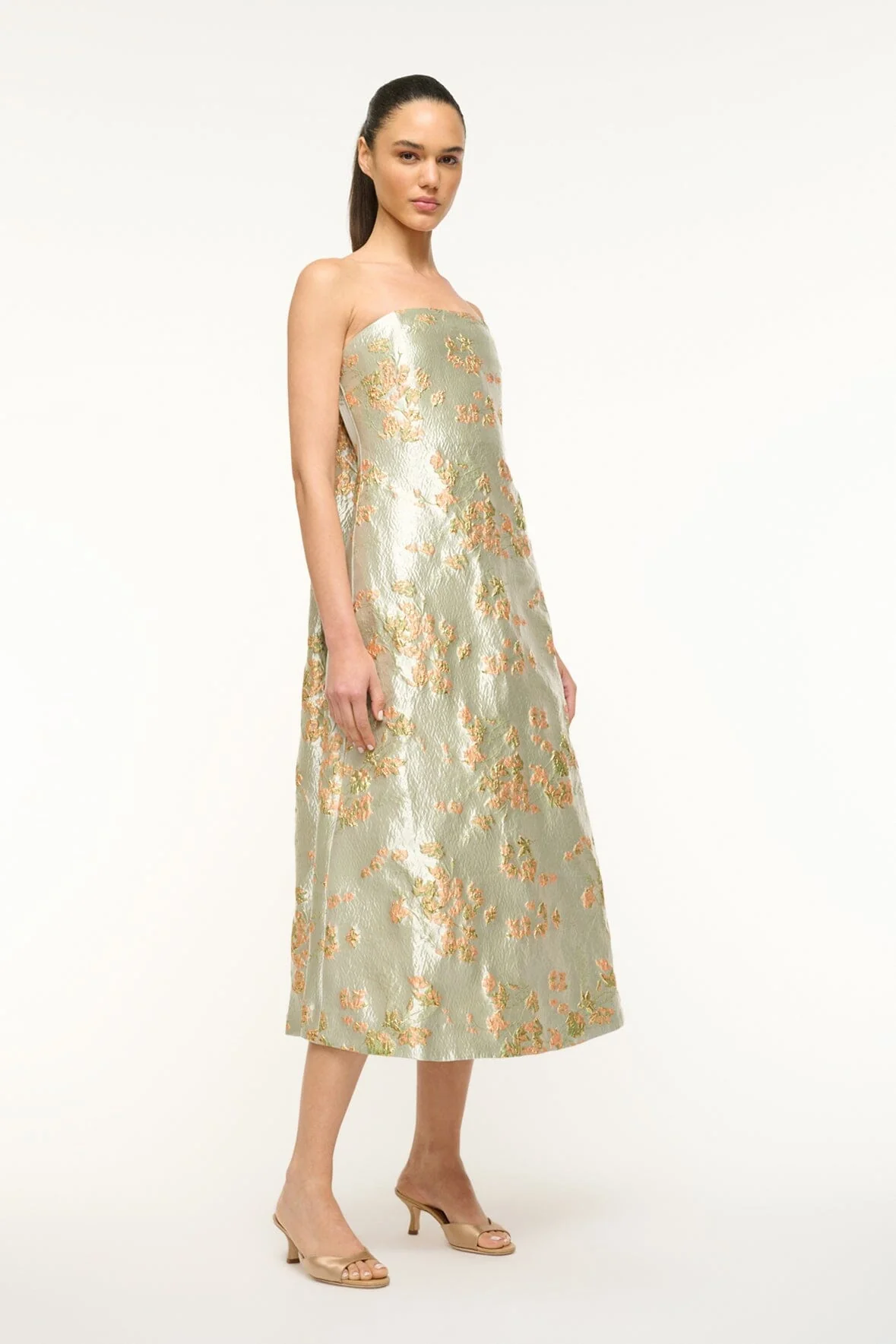 STAUD Kennedy Dress Metallic Bloom