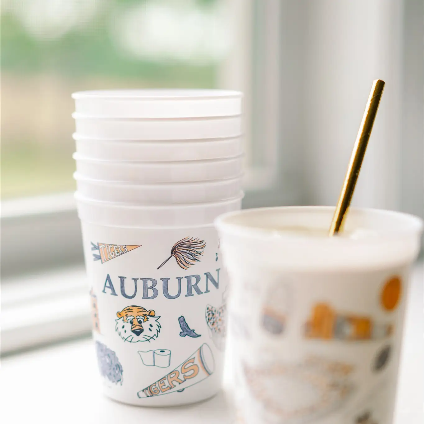 Gracefully Made art Auburn University Stadium Cup (Pack of 6)