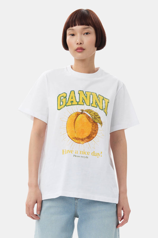 Ganni RELAXED PEACH T-SHIRT
