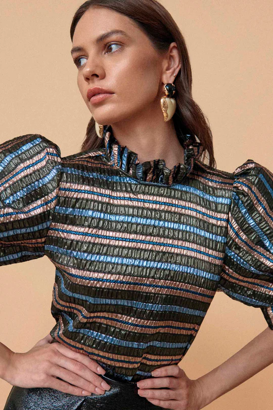 HUNTER BELL STELLA TOP - FESTIVE STRIPE