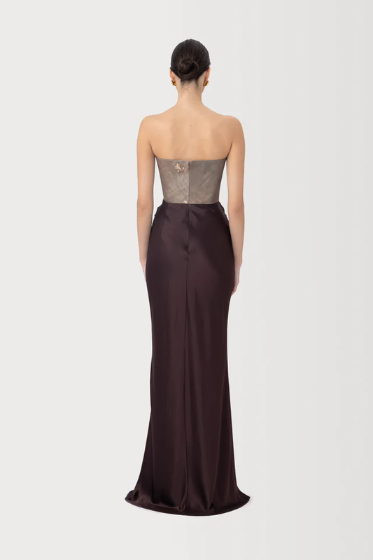 Sau Lee Frances Gown in Brown Multi