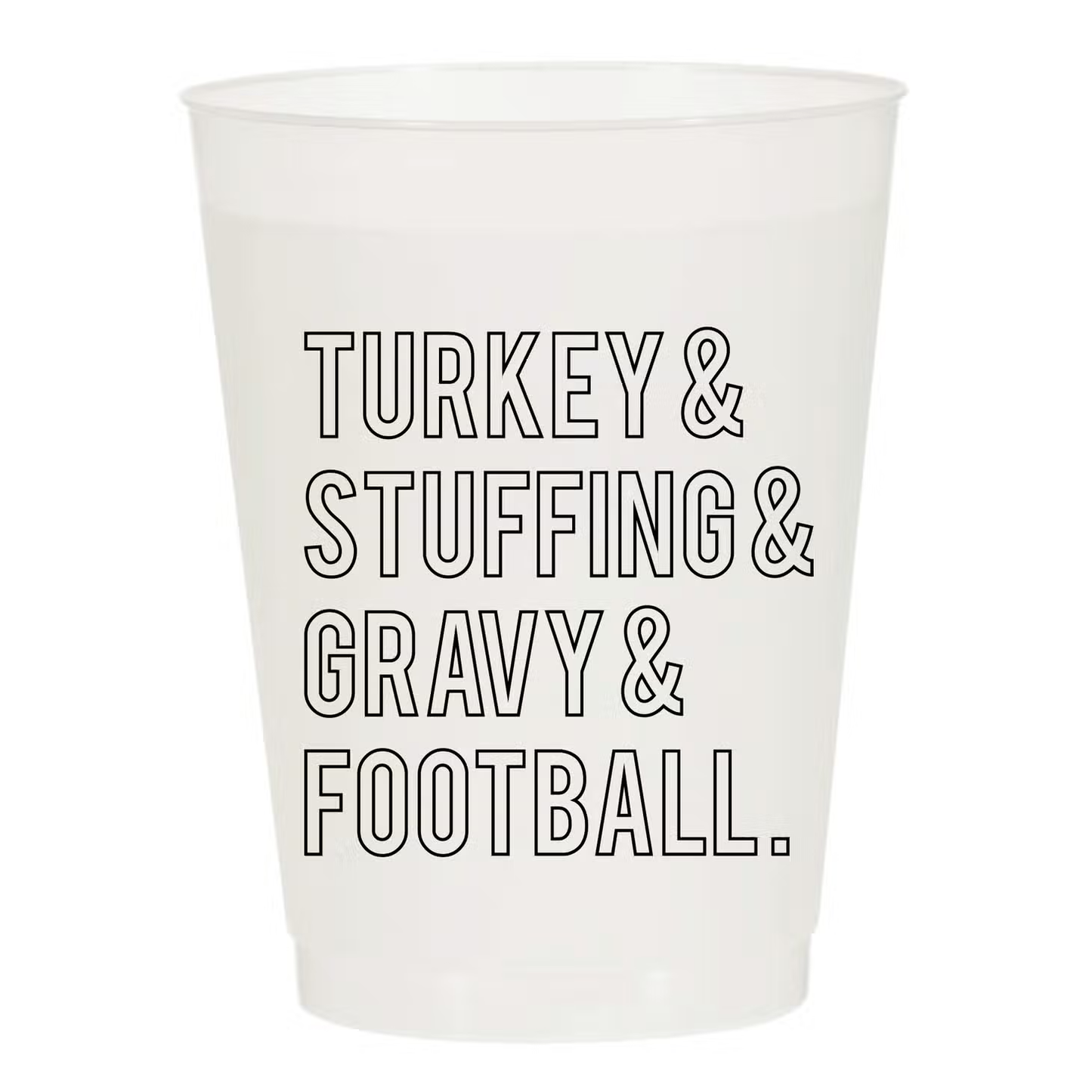 Turkey Stuffing Gravy Football Frosted Cups - Thanksgiving