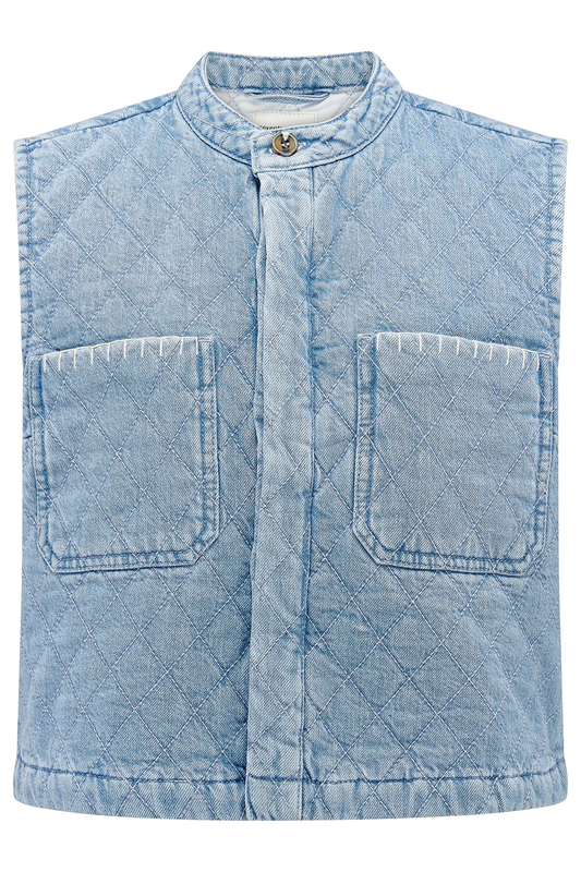 Seventy + Mochi Quilted Pablo Vest in Summer Sky
