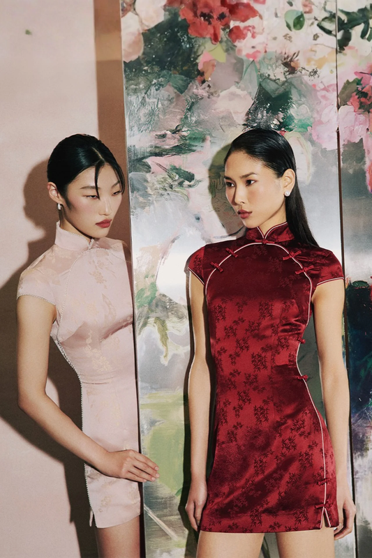 Sau Lee Ren Satin Jacquard Dress