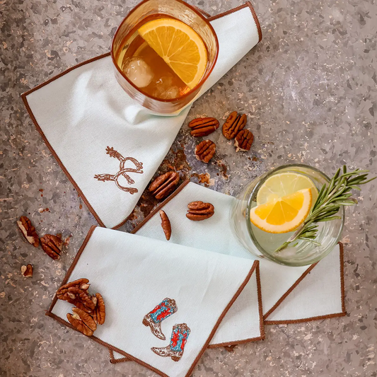 BOOTS & SPURS EMBROIDERED LINENS