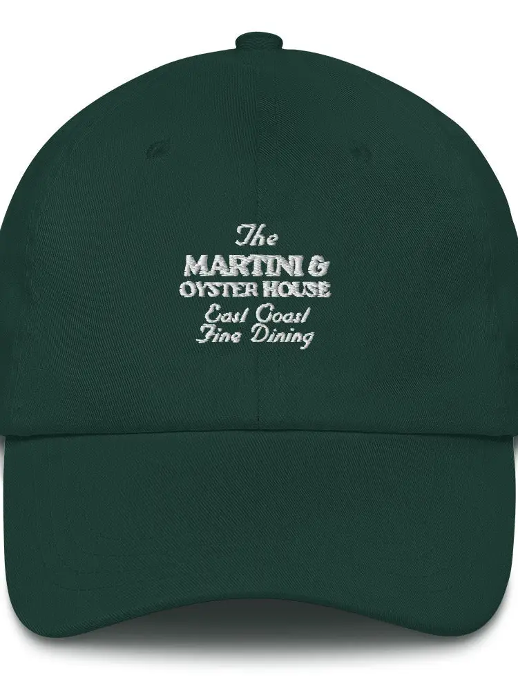 'martini & Oyster House' Dad Hat - Hunter Green