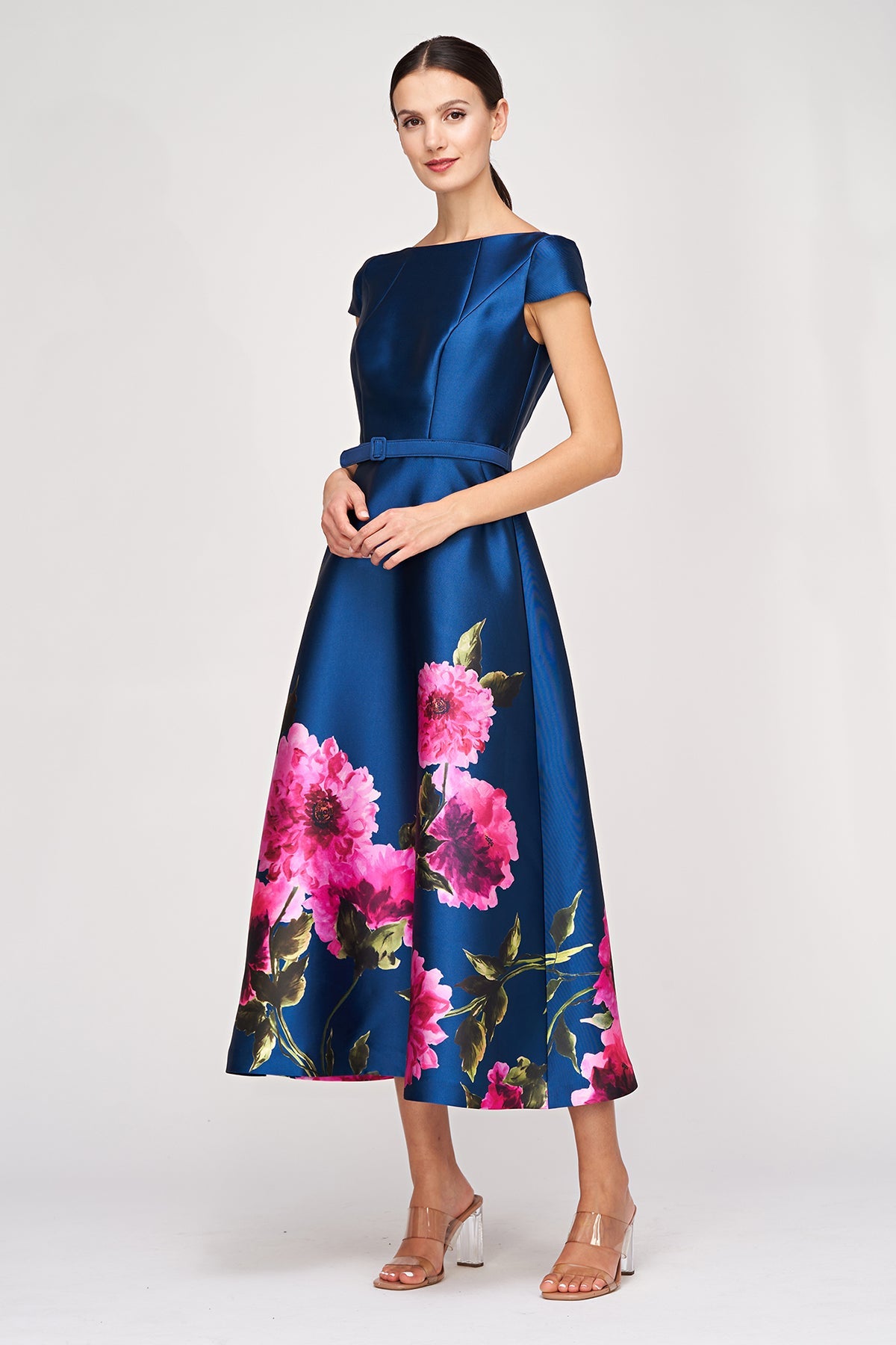 KAY UNGER INA TEA LENGTH DRESS