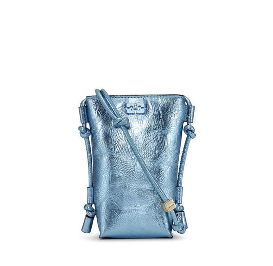 BLUE METALLIC GANNI BOU CROSSBODY BAG