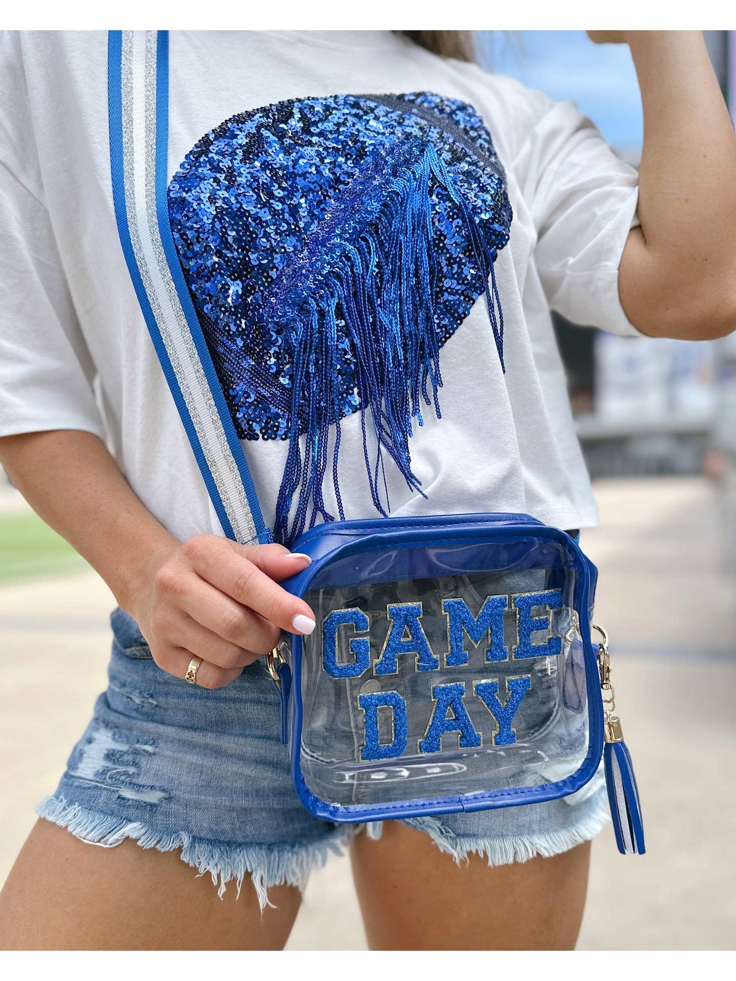 Royal Blue Game Day Stadium Clear Purse