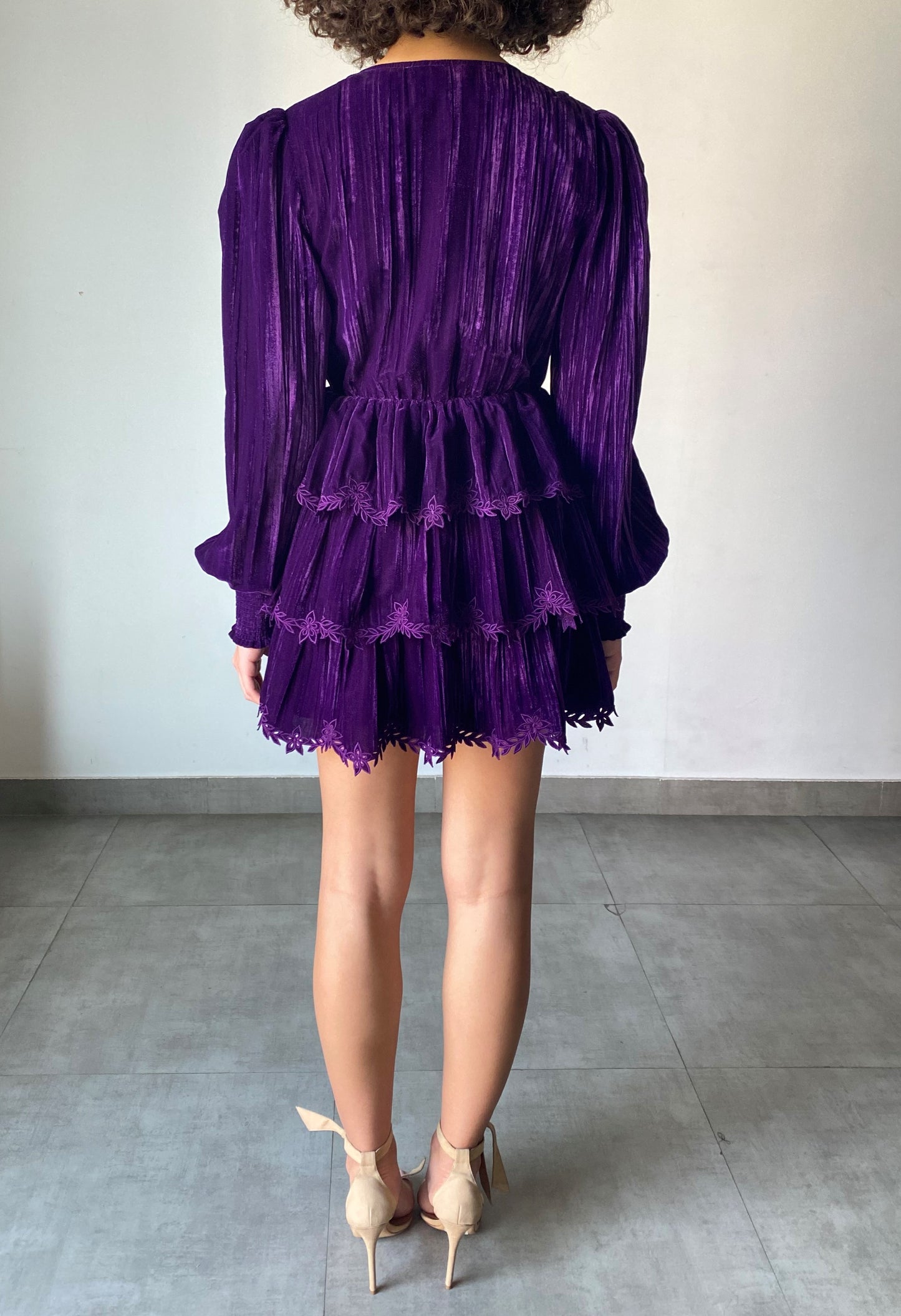 Hemant & Nandita Reha Purple Velvet Dress