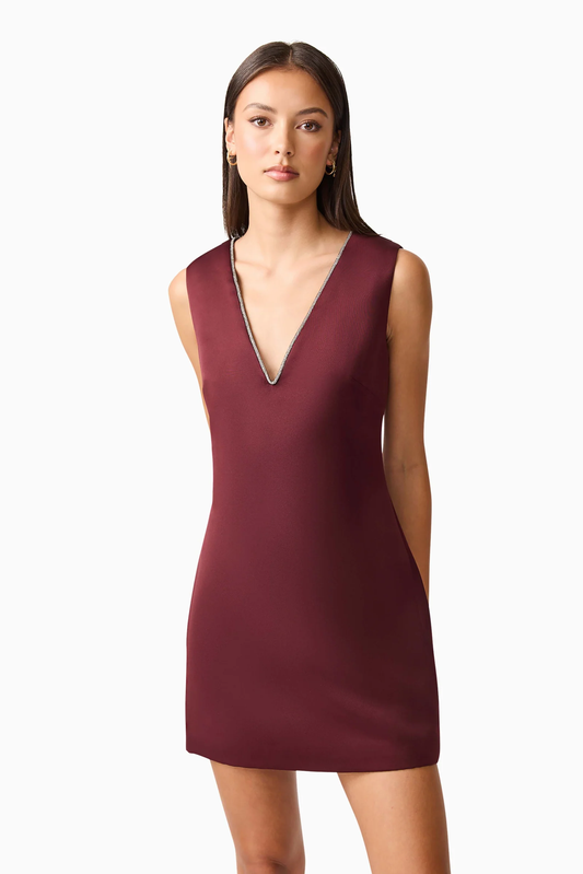 Elliatt Livia Shift Mini Dress in Burgundy