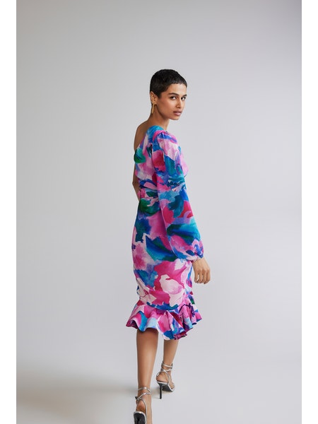 Hemant & Nandita Vesa One Shoulder Dress