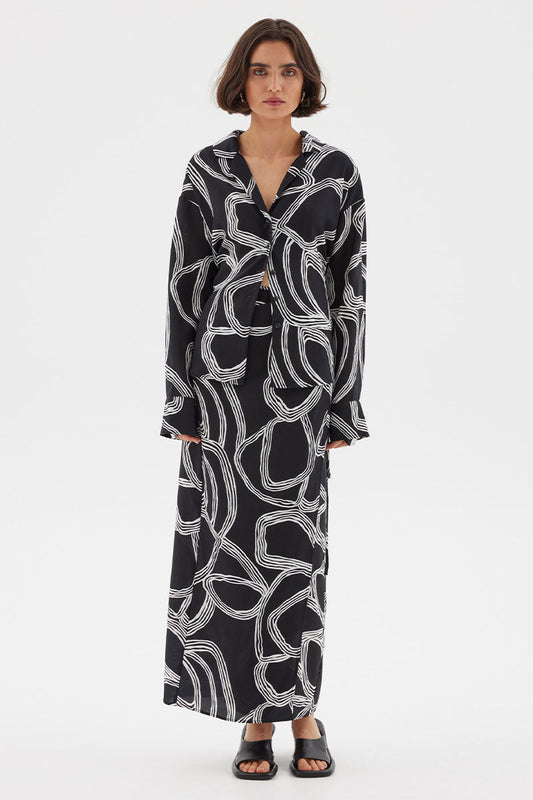 SOVERE SGRAFFITO SHIRT - BLACK