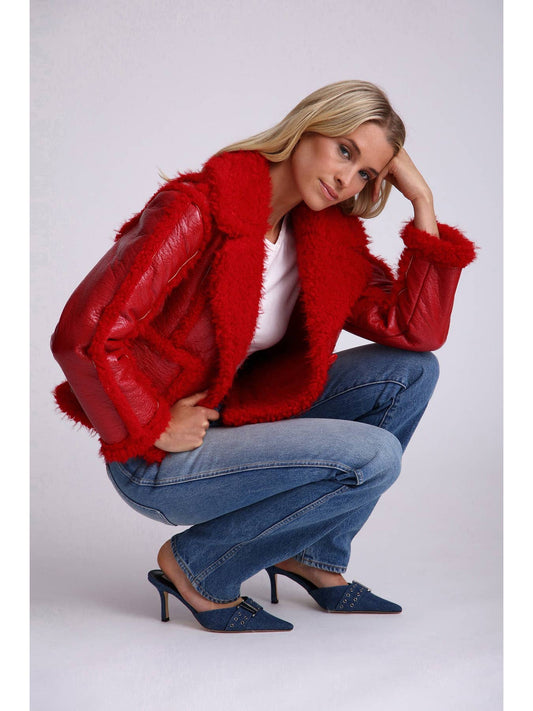 Glazed Faux Shearling Jacket