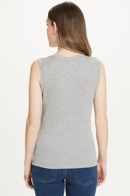 RIBBED SLEEVELESS TEE