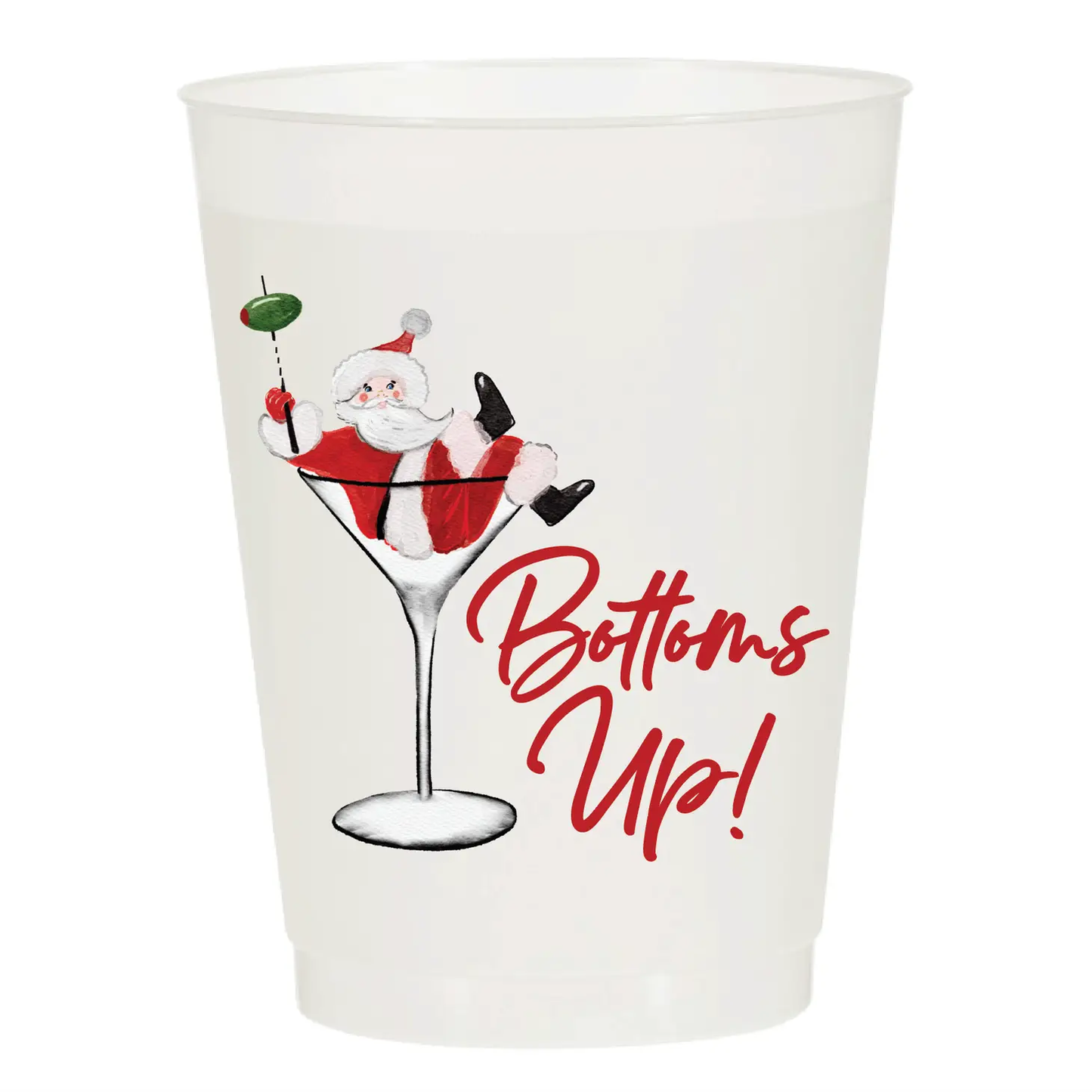 Bottoms Up Frosted Cups - Christmas - PACK OF 10
