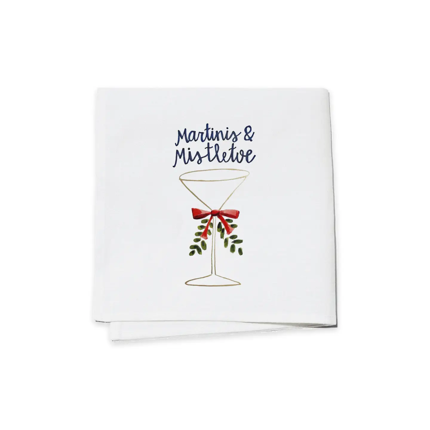 Holiday Cocktail Napkins- Martini's and Mistletoe