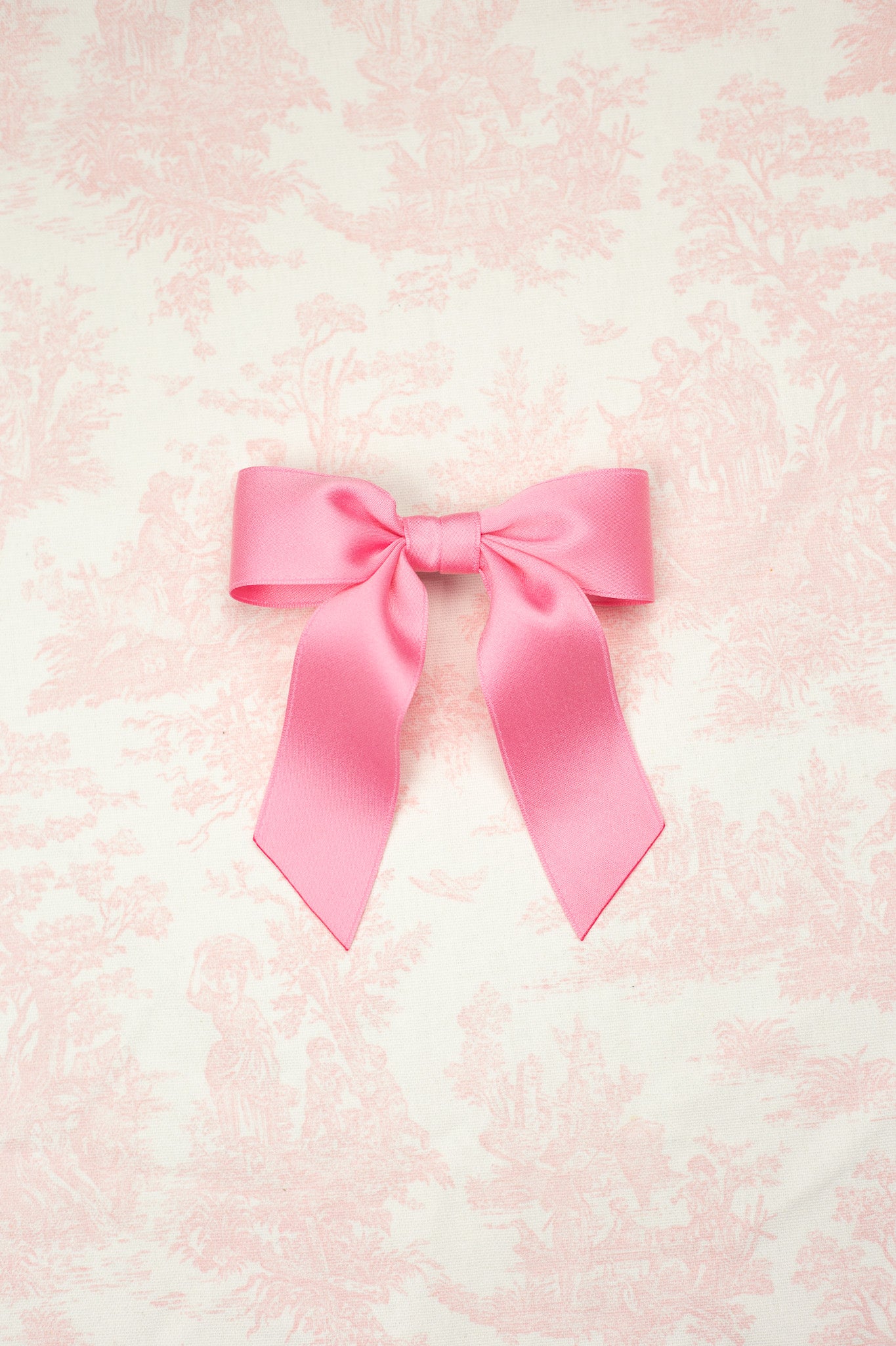 Delora Satin Bow Barrette - PLAZA PINK