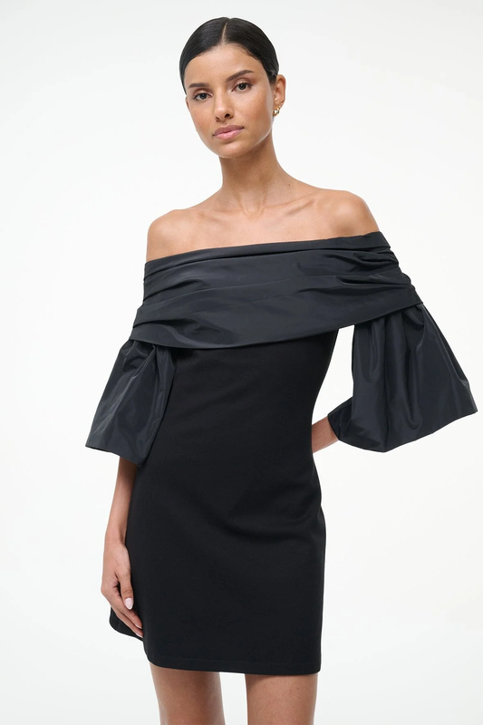 STAUD BLACK HARPER DRESS