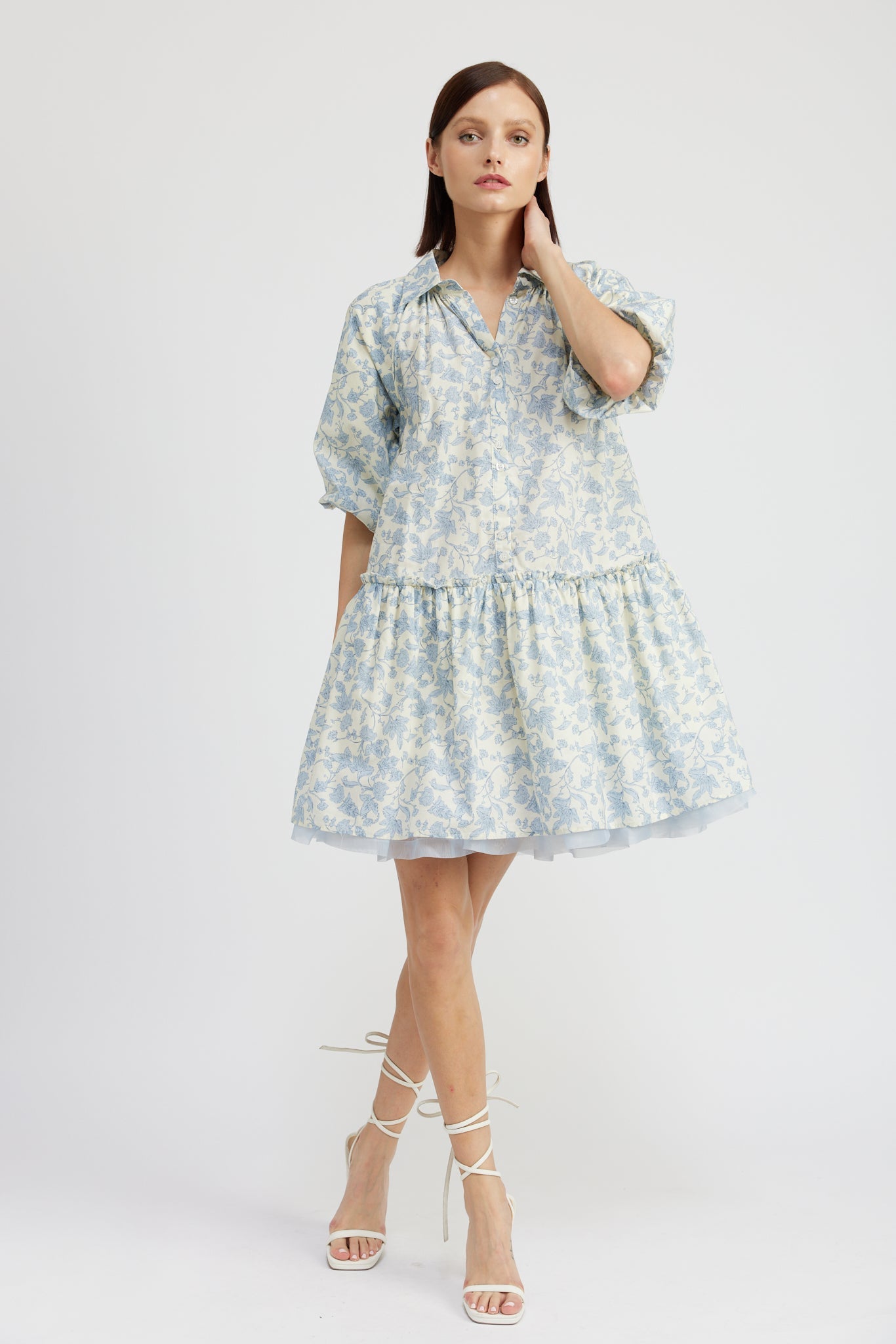 En Saison Egret Mini Dress