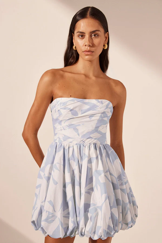 Shona Joy Mamounia Draped Bubble Mini Dress