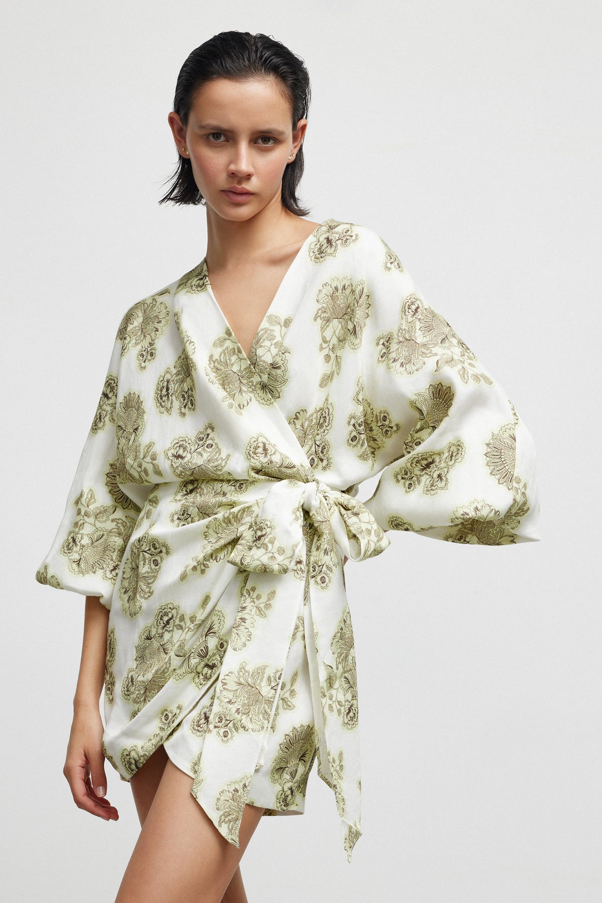 kenna silk dress Kenna Floral Print Cold Shoulder Silk Maxi Dress