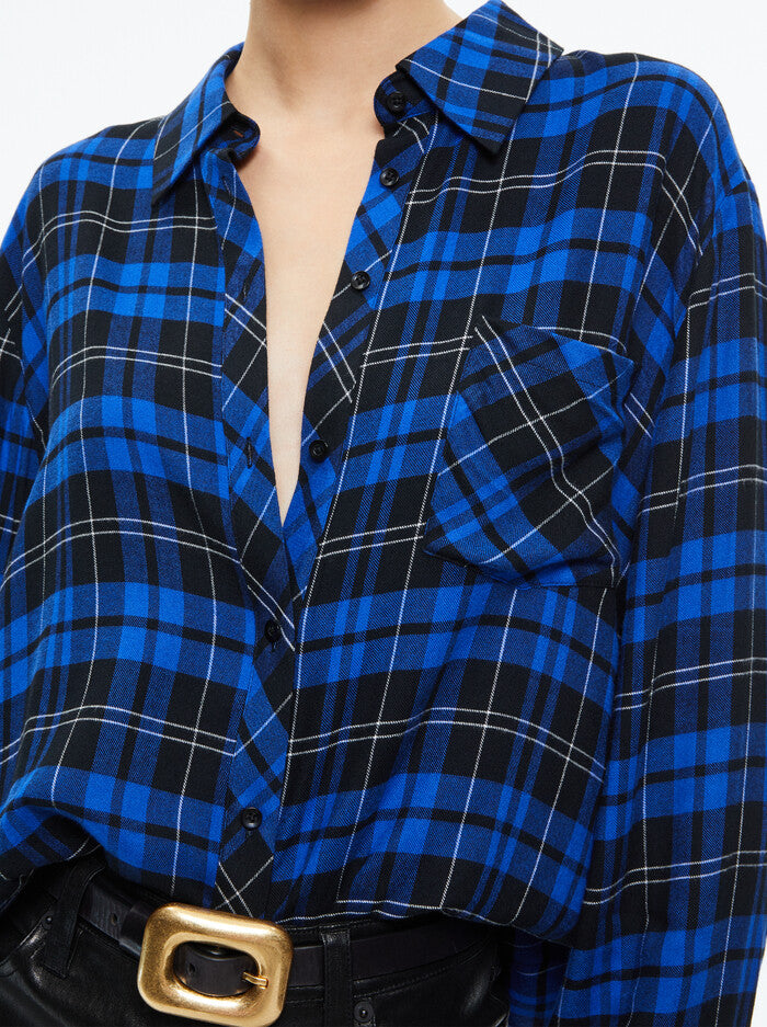 Alice & Olivia Finely Flannel Button Down