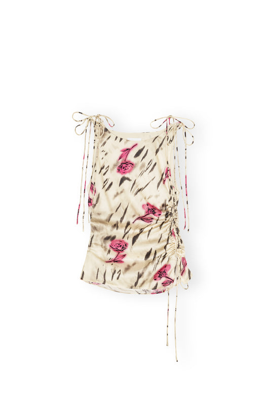 Ganni Floral Satin Top