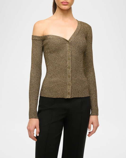 STAUD Craftsman Metalic Gold Sweater