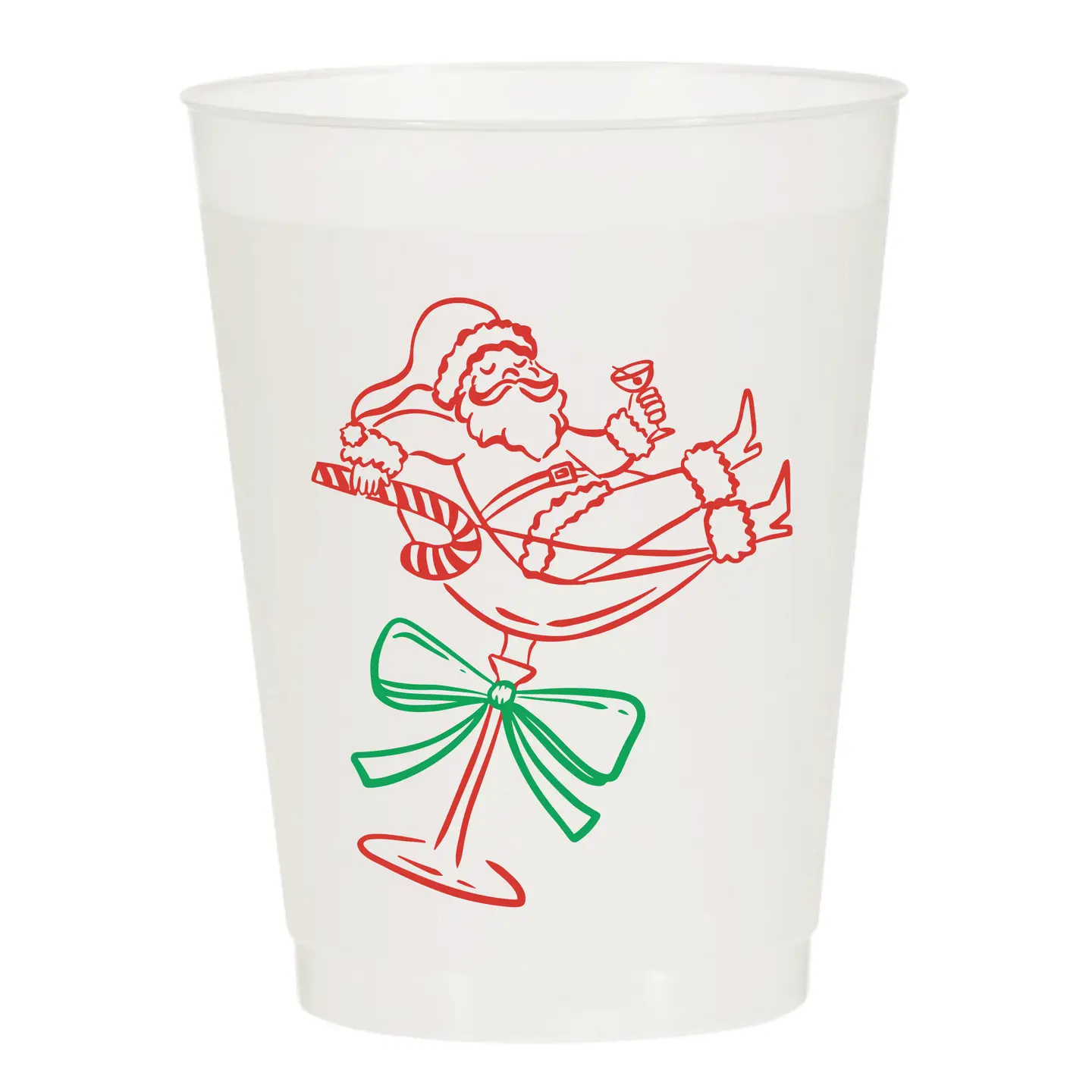 Martini Santa Christmas Frosted Cups- Christmas Pack of 6