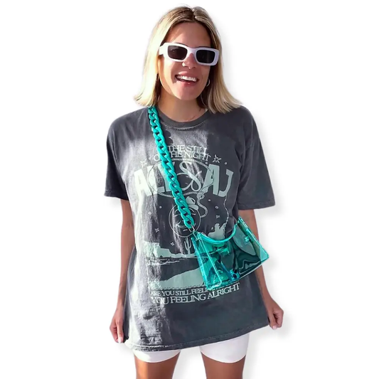 Clear Teal Crossbody Bag