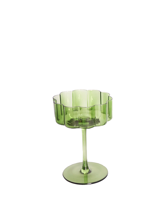 FLOWER COCKTAIL GLASS - GREEN