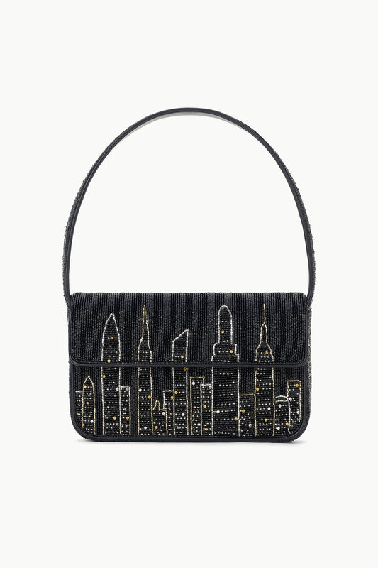 Staud Tommy Beaded Bag NYC Skyline