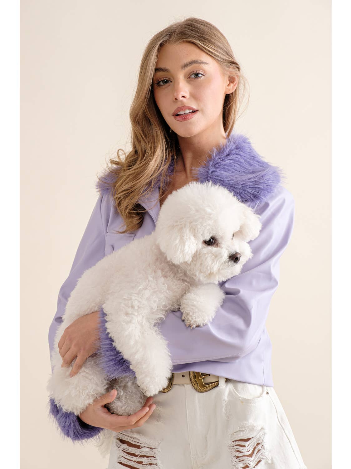 Removable Fur Collared Crop Jacket