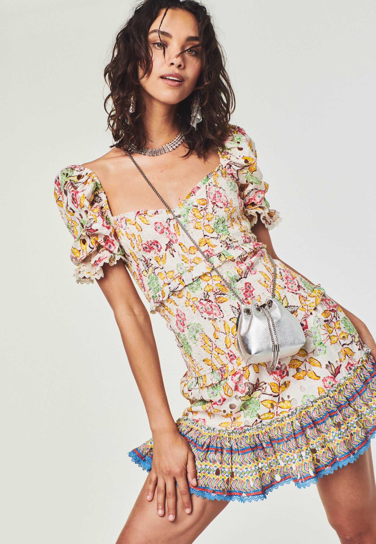 Hemant & Nandita Printed Schiffly Dress