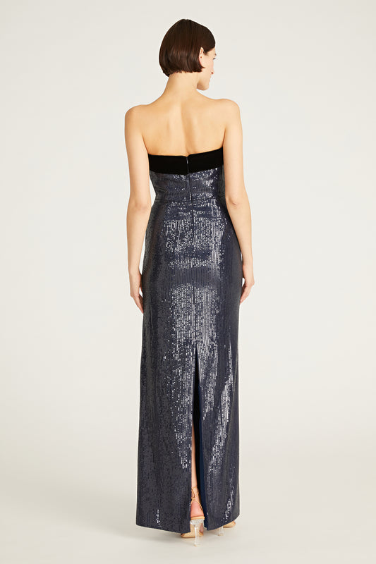 Monique Lhuillier Reese Sequins Long Dress