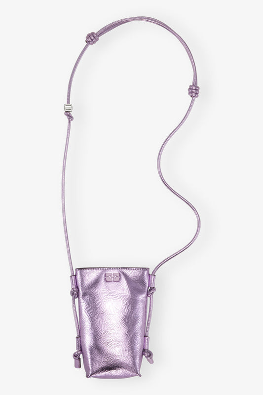 PINK METALLIC GANNI BOU CROSSBODY BAG