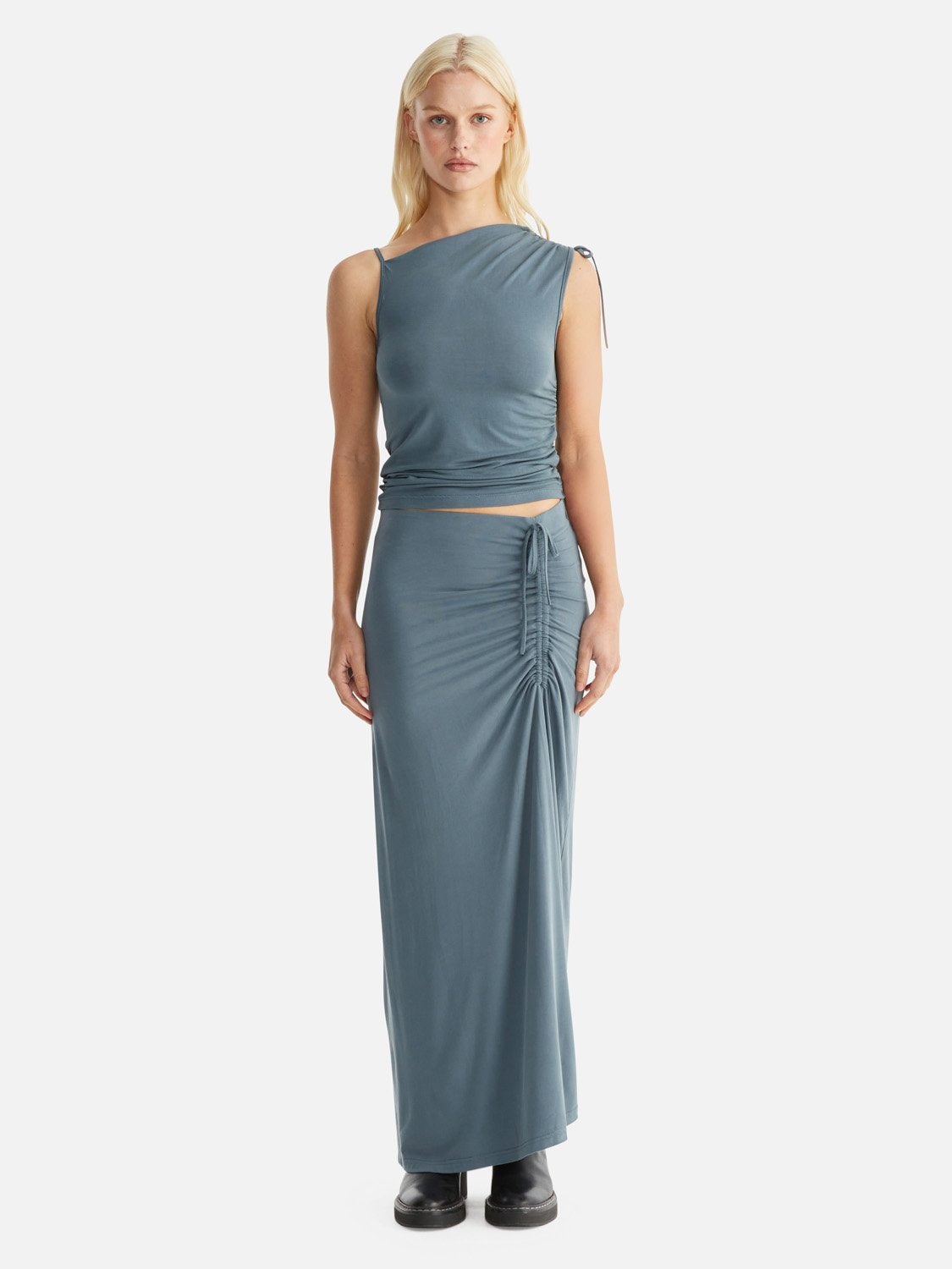 Ena Pellu Joey Ruched Asymmetric Top
