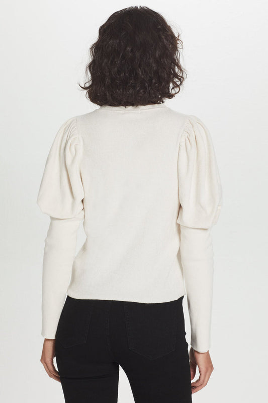 REVERSE FRENCH TERRY PUFF SLEEVE SWEATSHIRT