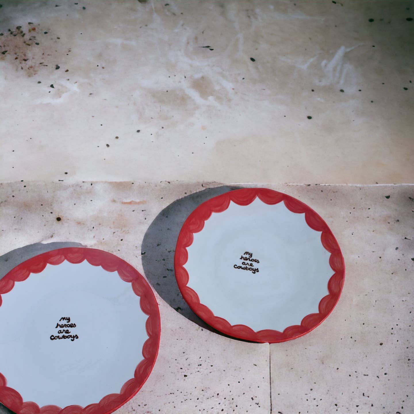 "My Heroes Are Cowboys" Dessert Plates/Set of Two