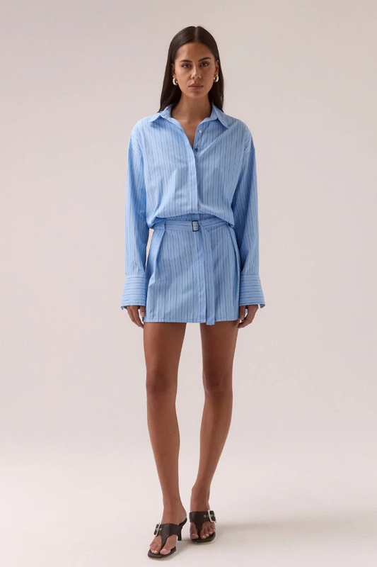 Brynn Shirt Dress- Venice Blue Stripe