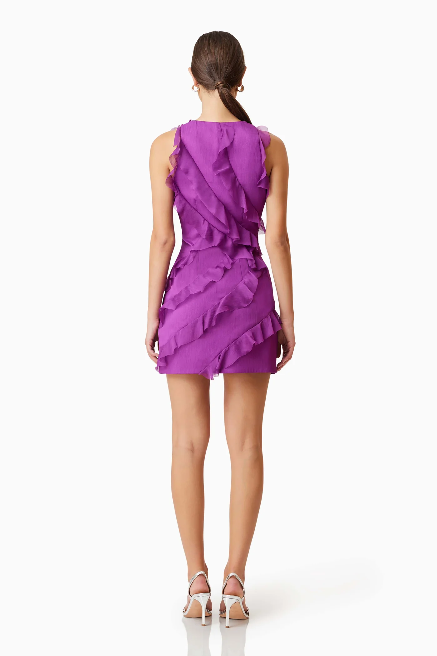 Elliatt Mia Sheer Party Mini Dress in Purple