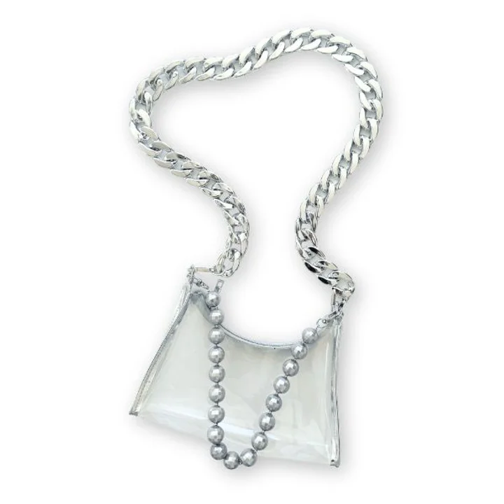 Clear Silver Disco Bag