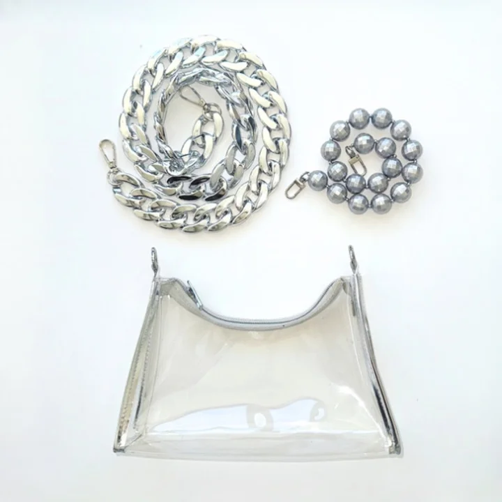 Clear Silver Disco Bag