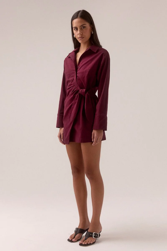 Sovere PRIMARY SHIRT DRESS - PLUM