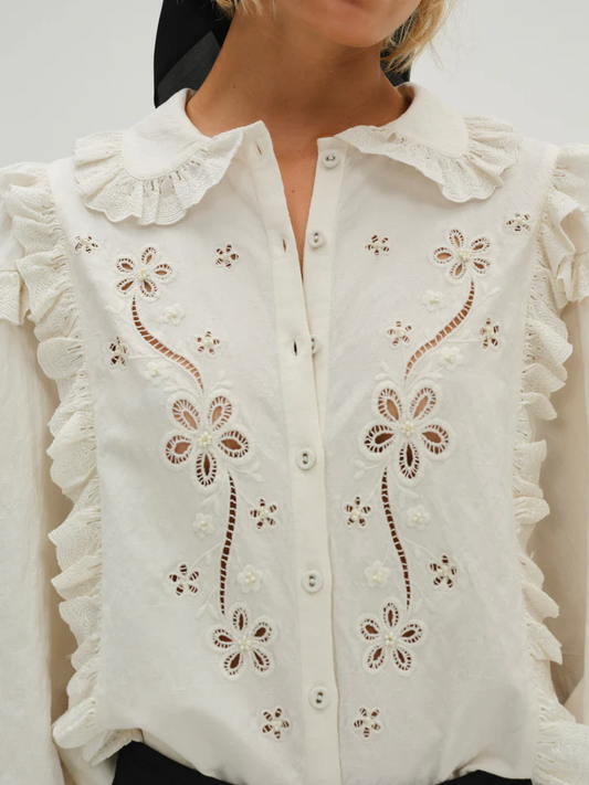 For Love & Lemons Adelie Embroidered Top