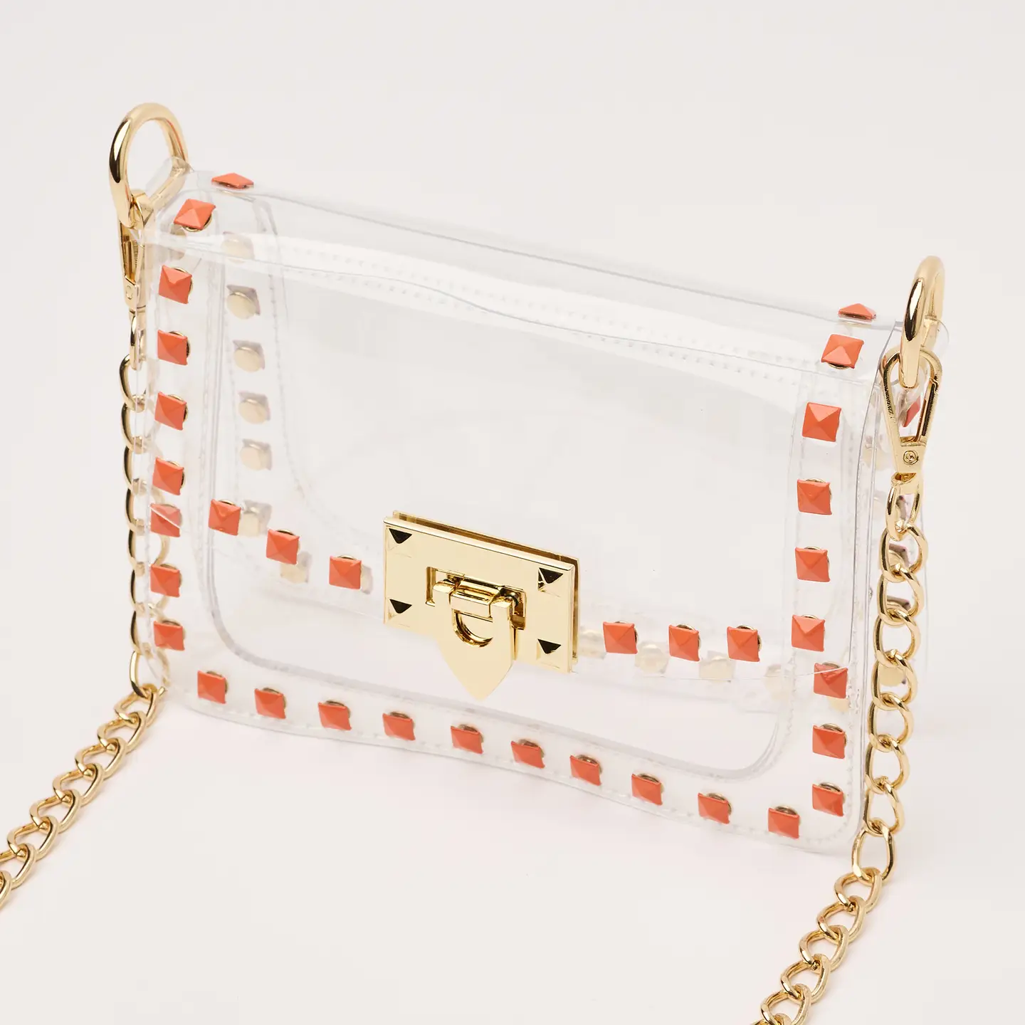 The Jackie In Orange Clear Bag